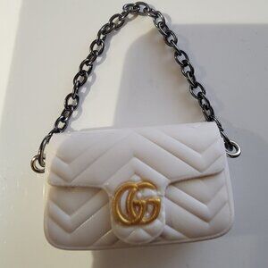 Labubu Purse Bag White GG _ Pop Mart Labubu Doll